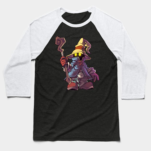 Powerful Black Mage Baseball T-Shirt by SkyfrNight